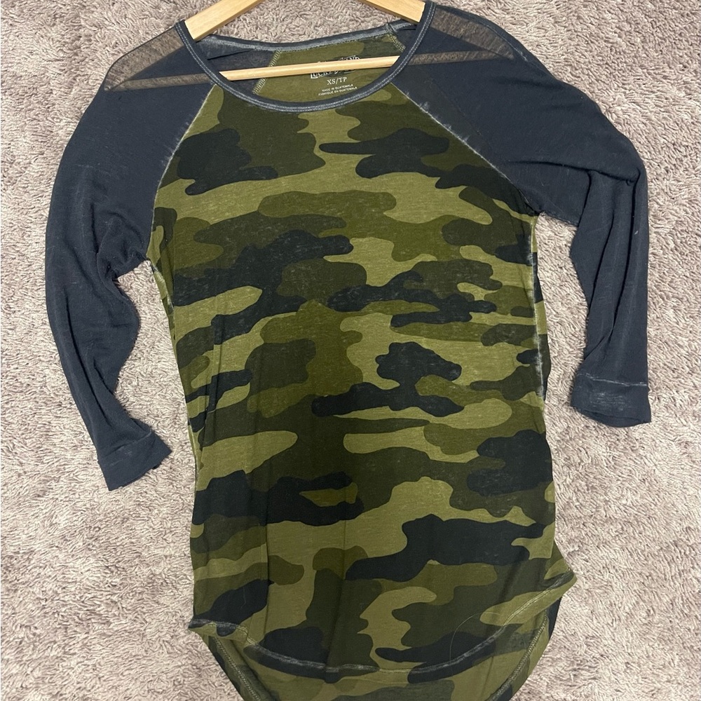 Lucky Brand Green Camo Top